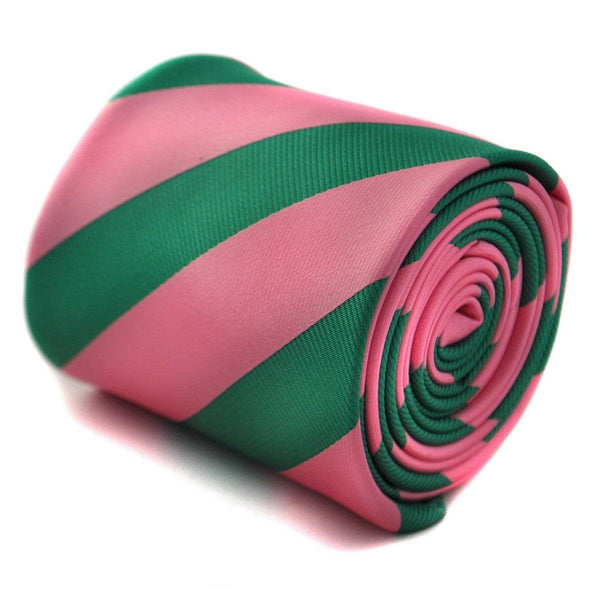 pink and green barber striped tie